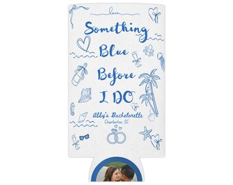 BRIDE of Something Blue Before I Do Can Cooler | Bachelorette Wedding Can Koozie