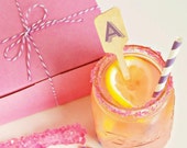 Wooden Drink Stirrers Personalized Initial Set of 50