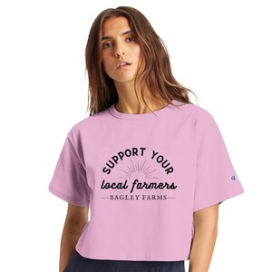 Support Local Sun Front | Women&#39;s Cropped T-Shirt Champion T453W