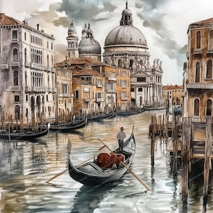 20 Clipart de Veneza | Ilustrações encantadoras de Veneza | Clipart de aquarela para impressão | JPGs de alta qualidade | Artesanato em papel | Diário de lixo