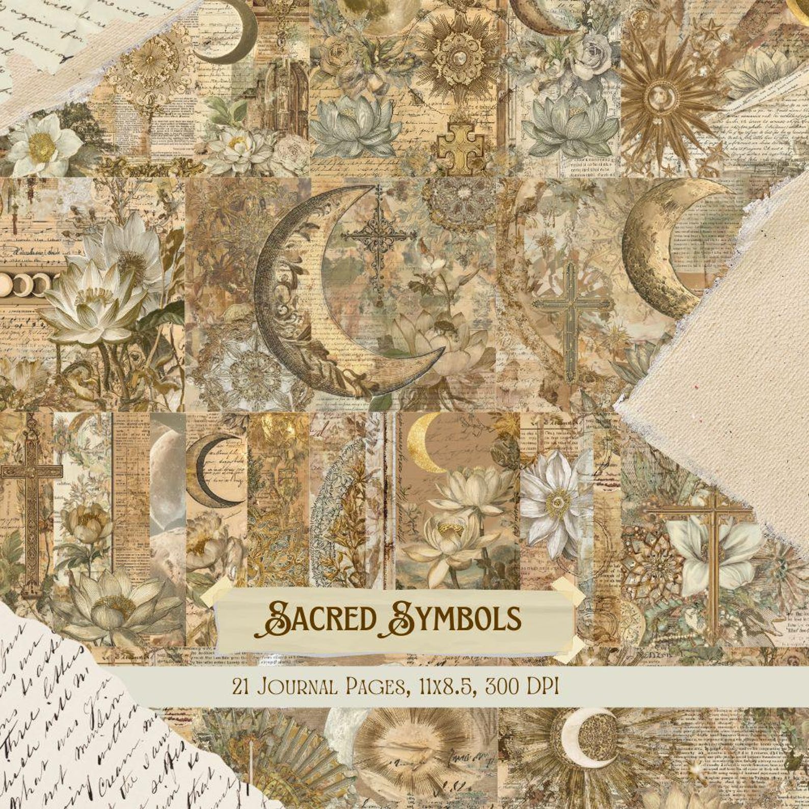 Sacred Symbols Junk Journal Kit | Vintage Esoteric Collage Sheets ...