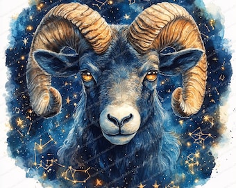 19 Clipart zodiaque mystique Bélier | Symboles astrologiques | Clipart aquarelle imprimable | JPG de haute qualité | Créations en papier | Journal indésirable