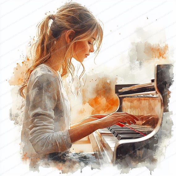 ピアノを弾く女の子のクリップアート16選 | クリエイター向け音楽