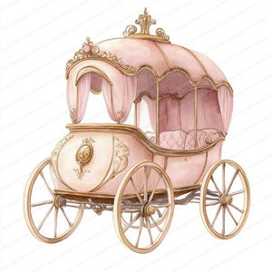 20 Princess Carriage Clipart | Fairy Tale Clipart | Printable Watercolor Clipart | High Quality JPGs | Digital Download | Paper Craft