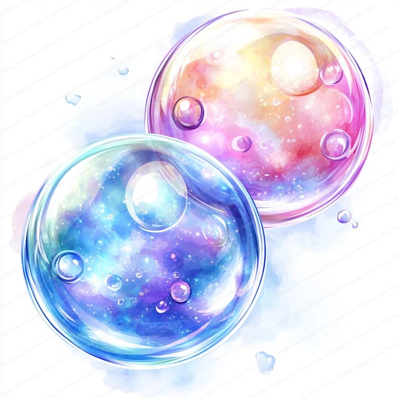 20 Bubble Clipart | Bubbles Clipart Bundle | Printable Watercolor ...