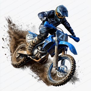 18 Dirt Bike Clipart | Motocross Motorrad-Designs | Druckbare Aquarell Kunst | Hochwertiges JPG | Papiermodelle | Junk Journals