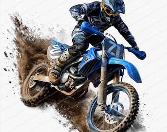 18 Dirt Bike Clipart | Motocross Motorcycle Designs | Printable Watercolor Art | High-Quality JPG | Paper Craft | Junk Journals