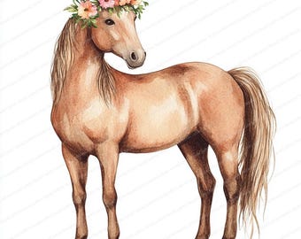17 Horse Clipart | Majestic Equines | Printable Watercolor Clipart | High Quality JPGs | Digital Download | Paper Craft | Junk Journals