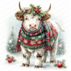 14 Imágenes prediseñadas de animales de Navidad / Imágenes prediseñadas de acuarela imprimibles / JPG de alta calidad / Descarga digital / Artesanía de papel / diarios basura