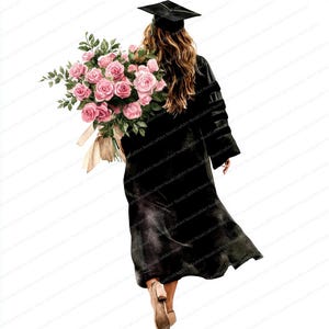 20 Clipart di laurea di ragazze / Disegni di laureati di studenti / File JPG di alta qualità / Download immediato / Artigianato di carta e diari