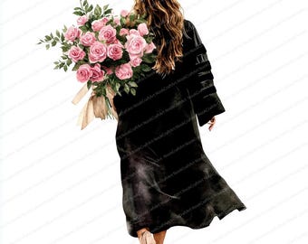 20 clipart de formatura de menina | Designs de formatura de estudante | Arquivos JPG de alta qualidade | Download instantâneo | Artesanato em papel e diários