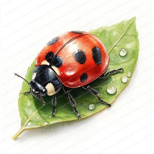 18 Collezione di Clipart di Coccinelle / Illustrazioni di Insetti Stravaganti / Clipart di Acquerelli Stampabili / JPG di Alta Qualità / Artigianato di Carta / Diario