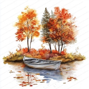 20 Autumn Scenes Clipart | Watercolor Fall Landscapes | Printable Digital Download | High Quality JPGs | Paper Craft | Junk Journal