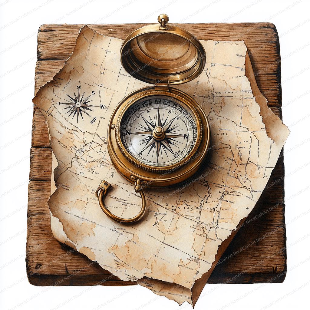 24 Vintage Compass Clipart | Antique Navigation Graphics | Printable ...