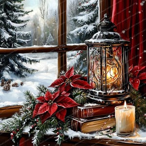 20 imágenes prediseñadas de ventanas navideñas vintage / Decoración navideña / Imágenes prediseñadas de acuarela imprimibles / JPG de alta calidad / Descarga digital / Manualidades de papel