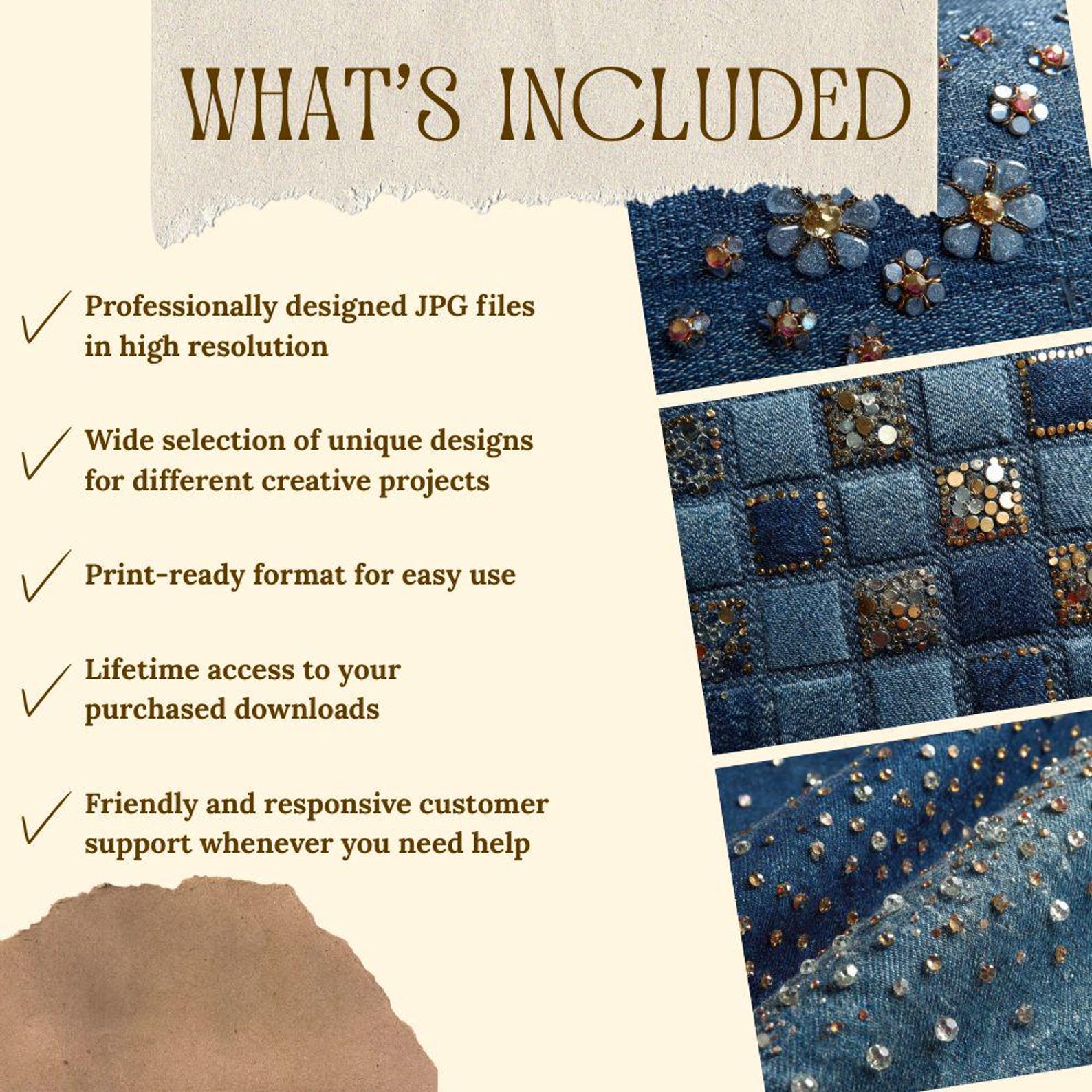 Sparkling Denim Junk Journal Kit | Vintage Blue Jeans Collage Sheets ...