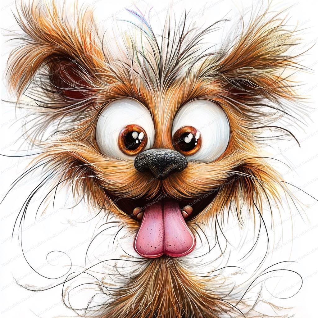 Frazzled Dog Clipart | 14 High Res Watercolor Jpgs