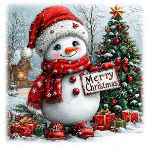 16 Marry Christmas Snowman bundel clipart | Afdrukbare aquarel clipart | Hoge kwaliteit JPG's | Digitale download | Papierkunst | junkjournaal