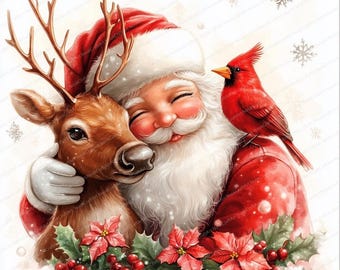 18 クリスマス サンタクロース クリップアート | トナカイとサンタ