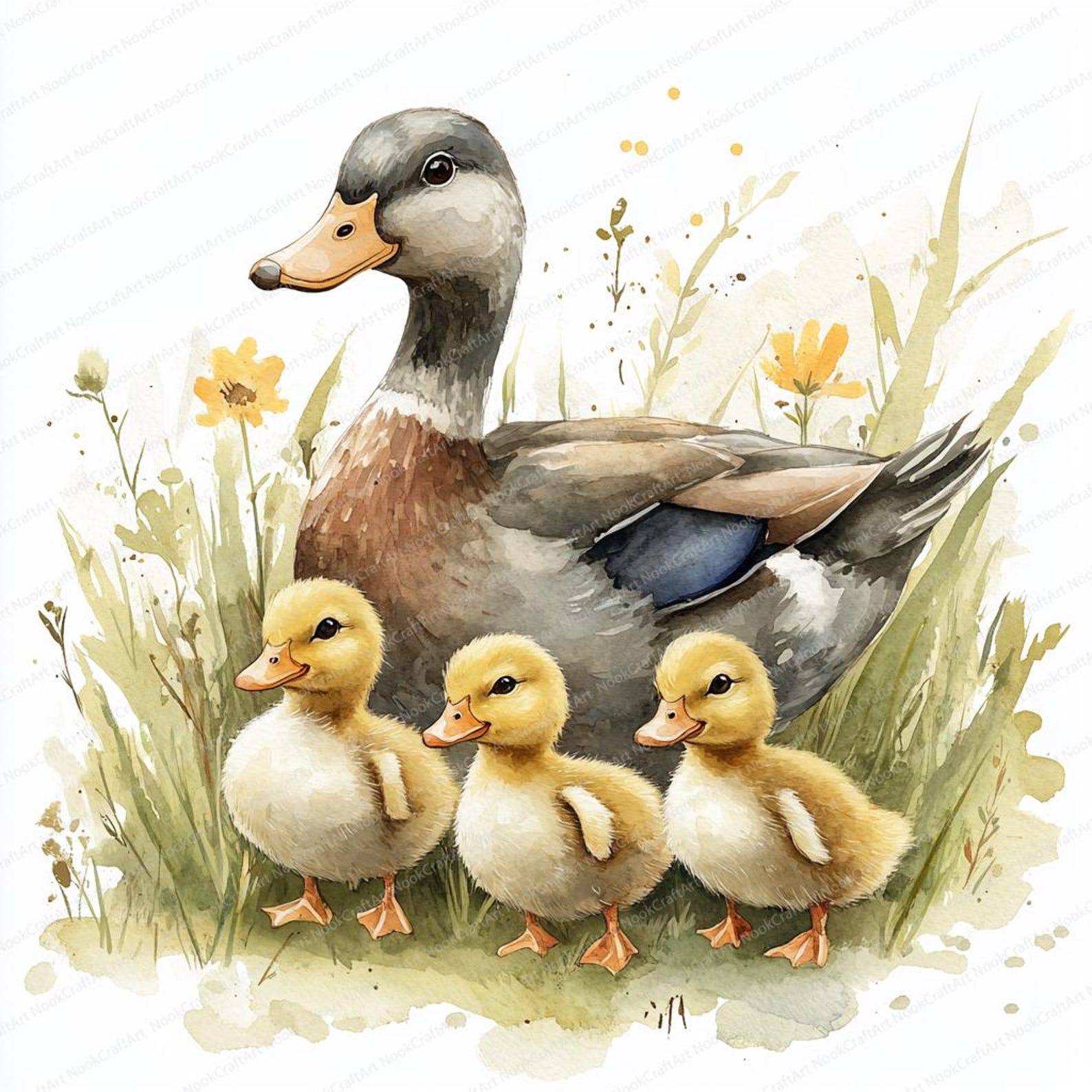 21 Duck Family Farm Clipart | Cute Ducks With Ducklings Art | Printable ...