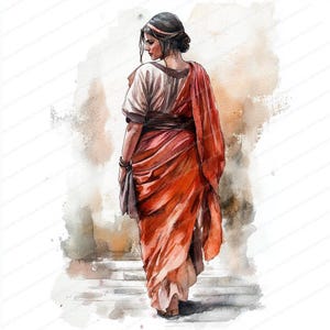 20 donne dei tempi biblici Clipart / Arte acquerello stampabile / JPG di alta qualità / Download digitale / Artigianato di carta / Progetti di diario spazzatura