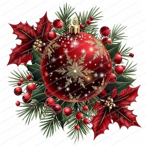 17 Weihnachtscliparts | Weihnachtsdekoration Clipart | Druckbare Aquarell Clipart | Hochwertige JPGs | Digitaler Download | Papierhandwerk