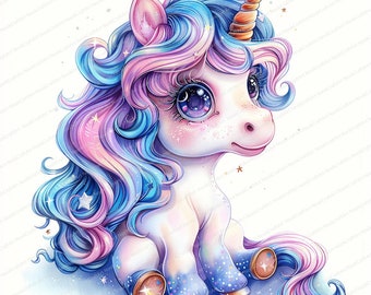 16 ベビーユニコーン クリップアート | かわいいユニコーン | 印刷可能