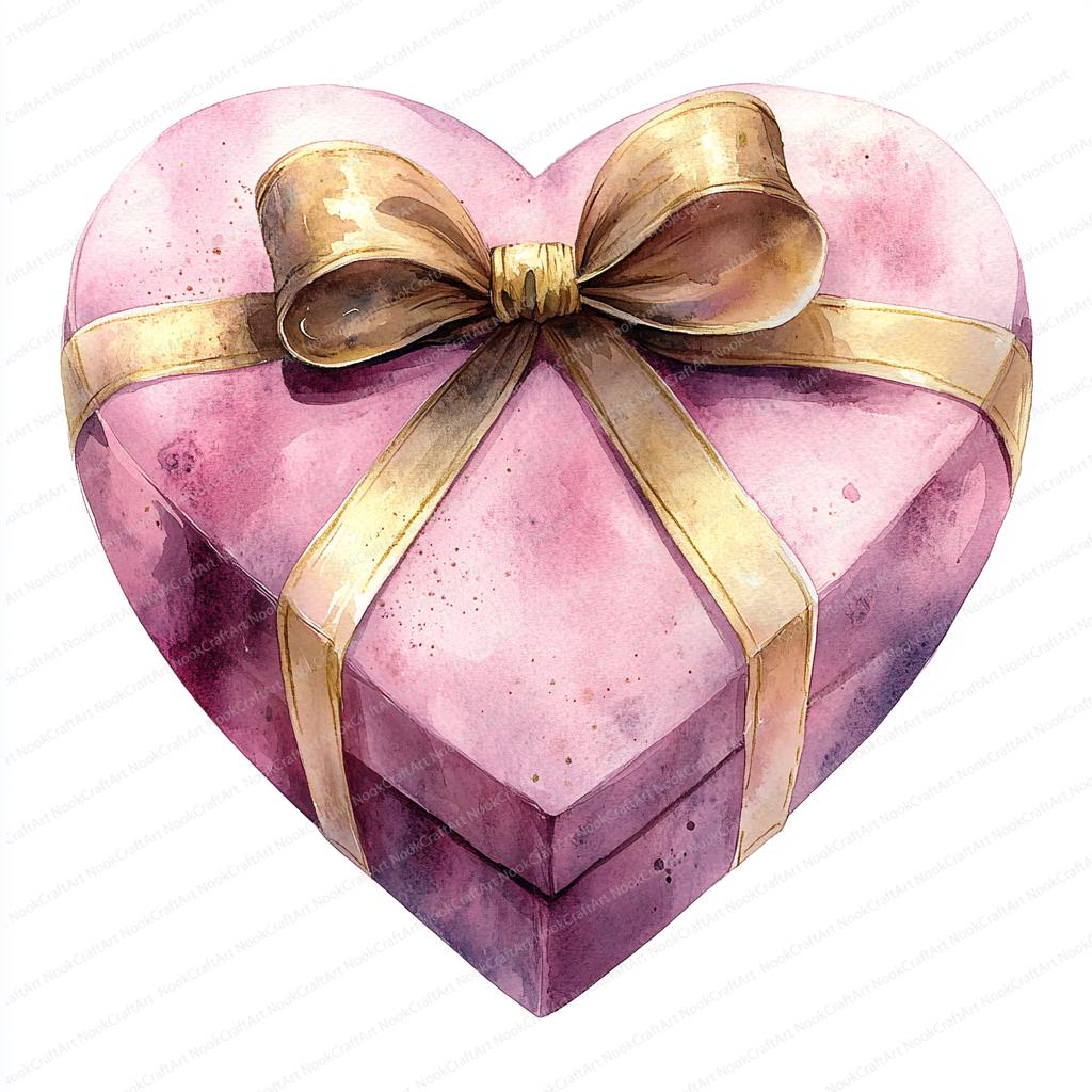 16 Scatole Regalo Con Fiocco A Forma Di Cuore Clipart / Illustrazioni Di - Foto 7