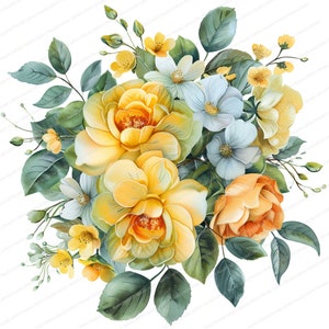 15 Aquarel bloemen | Bloemen zomer clipart | Afdrukbare aquarel clipart | Hoge kwaliteit JPG's | Digitale download | Papierkunst | tijdschriften