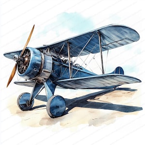 14 Vintage Planes Clipart | Retro Airplane | Wydrukowalne cliparty akwarelowe | Wysokiej jakości pliki JPG | Pobieranie cyfrowe | Rękodzieło papierowe
