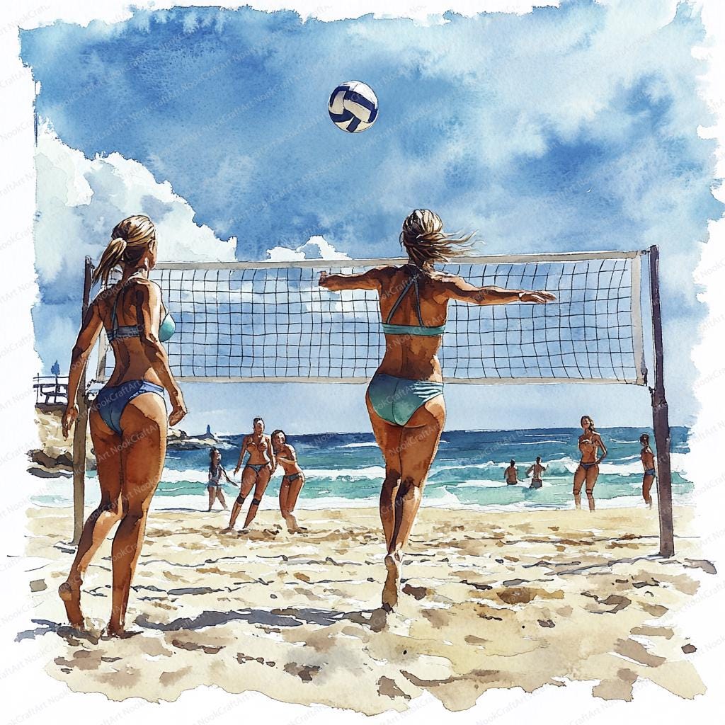 21 ビーチバレーボール選手のクリップアート | 沿岸スポーツアート