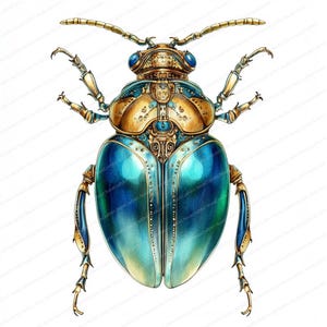 14 Cliparts de Besouro Steampunk | Cliparts em aquarela para impressão | JPGs de alta qualidade | Download digital | Artesanato em papel | diário de sucata