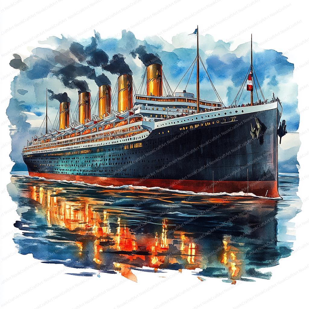 14 タイタニックの水彩画クリップアート | タイタニックのイラスト