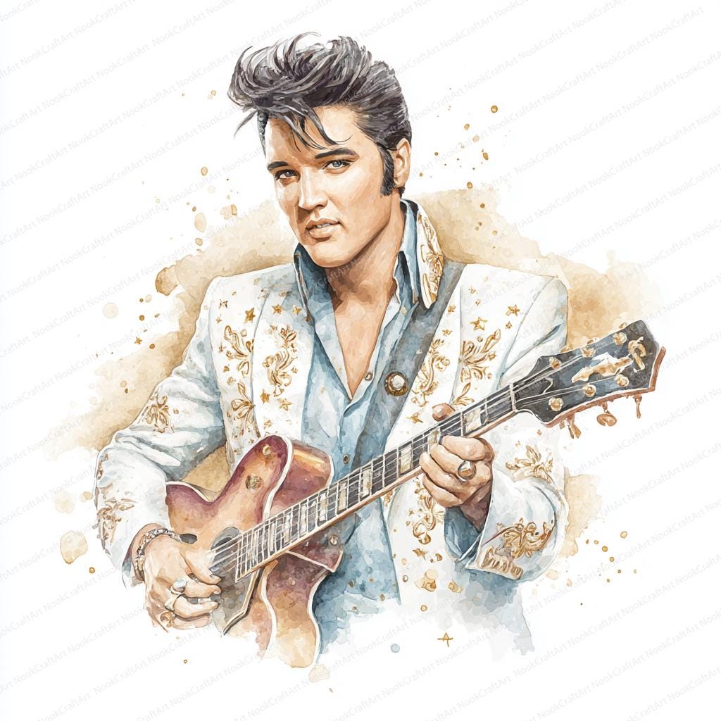 エルヴィス・プレスリーの黄金の輝きのクリップアート20点｜象徴的な