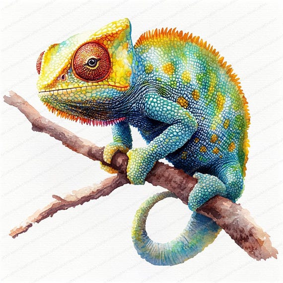 カメレオン アクリル画 水色カメレオン | もんでんゆうこ ｜インテリア絵画 アートの専門通販
