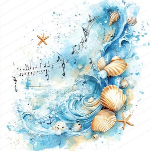 14 Musical Notes With Nautical Themes Clipart | Ocean Melodies ...