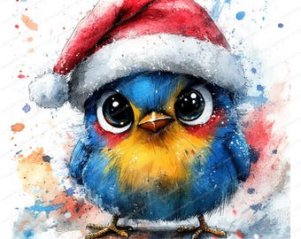 16 Clipart Birds | Whimsical Christmas Birds | Printable Watercolor Clipart | High Quality JPGs | Digital Download | Paper Craft | Journal