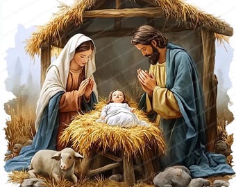 18 Watercolor Nativity Scene Clipart | Printable Watercolor clipart | High Quality JPGs | Digital download | Paper craft | junk journal