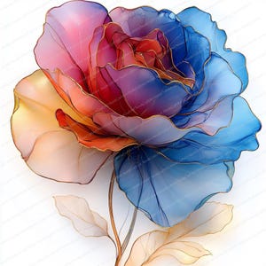 14 imágenes prediseñadas de flores abstractas / Impresión artística de flores / Arte floral de acuarela vibrante / JPG de alta calidad / Descarga digital / Manualidades de papel