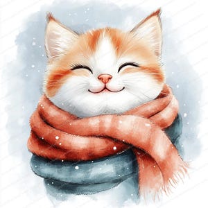 20 Watercolor Cute Cat Clipart | Adorable Cat Lover Designs | Pet Portraits for Cat Owners | Kitten Lover Art Collection