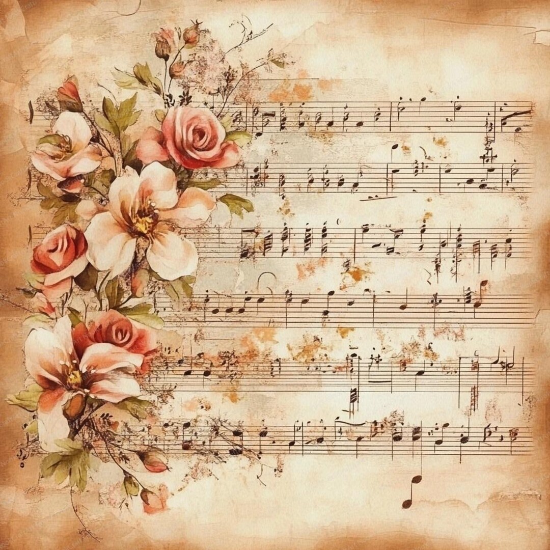 14 Vintage Sheet Music | Printable Watercolor Clipart | High Quality ...