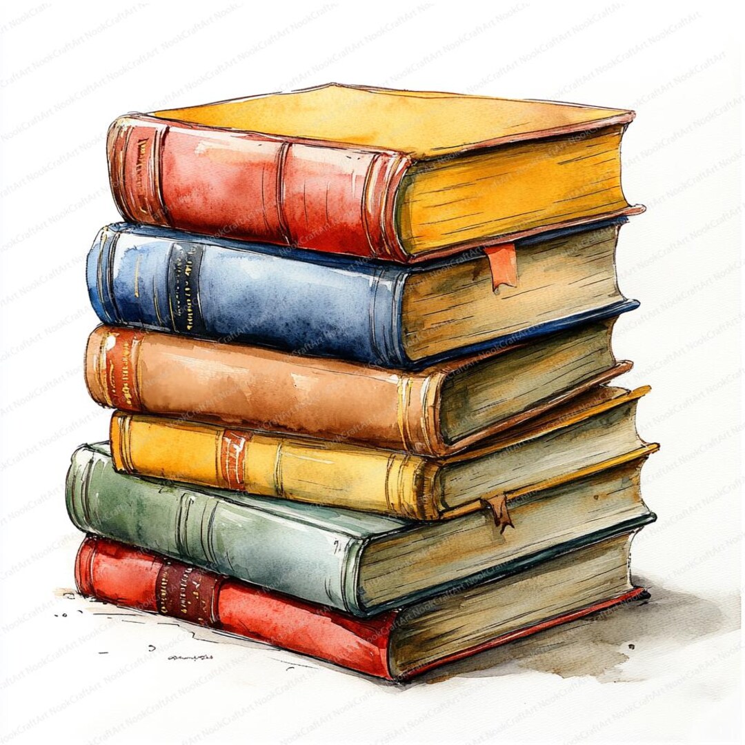 16 Stack of Books Clipart | Book Lover's Design | High