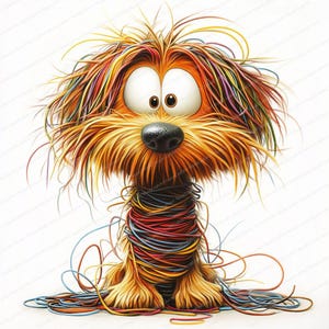 Clipart chien énervé | 14 fichiers JPG aquarelle haute résolution | Clipart aquarelle imprimable | Téléchargement numérique | Créations artisanales en papier | journal indésirable