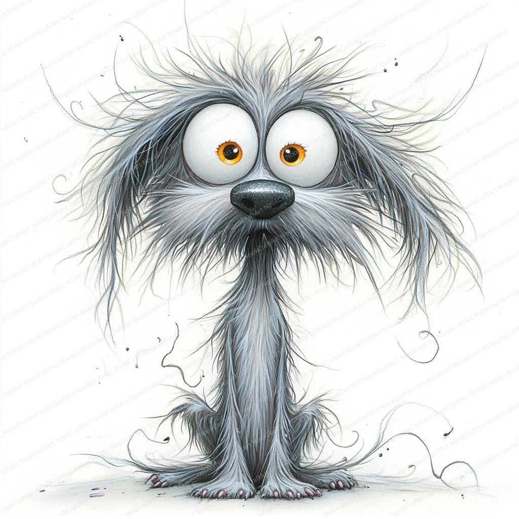 Frazzled Dog Clipart | 14 High Res Watercolor Jpgs