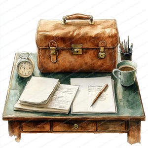 18 imágenes prediseñadas de cartera financiera / Ilustraciones de acciones y bonos / Imágenes prediseñadas de acuarela imprimibles / JPG de alta calidad / Manualidades de papel / Diario