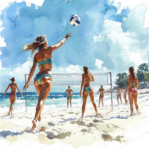 21 ビーチバレーボール選手のクリップアート | 沿岸スポーツアート
