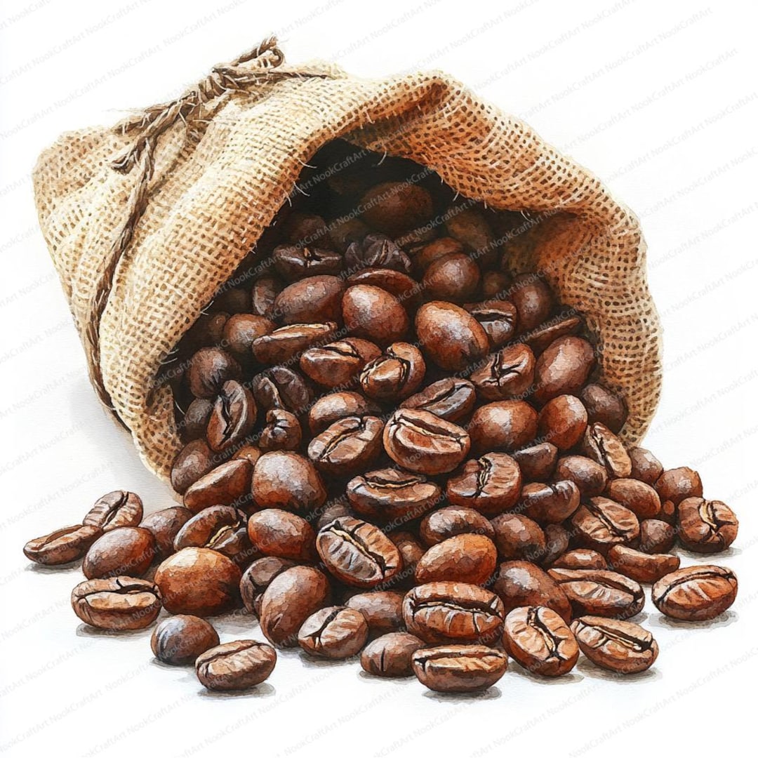 20 Kaffeebohnen Clipart-Set | Digitale Kaffeekunstsammlung| Druckbare  Aquarell Clipart | Hochwertige JPGs | Papiermodell | Junk Journal - Etsy  Schweiz, image size:1080x1080