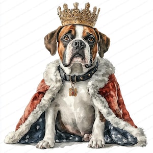 18 koninklijke hondenafbeeldingen | King Canine-illustratiecollectie | Afdrukbare aquarel clipart | Hoge kwaliteit JPG's | Papierkunst | Junkjournaal