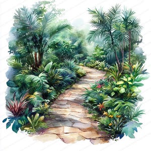 18 Exotische Pflanze Clipart Sammlung | Botanische Gartenwunder | Druckbare Aquarell Clipart | Hochwertige JPGs | Papiermodell | Zeitschrift