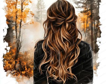 16 Aquarell Herbst Mädchen Clipart | Gemütliche Herbstmode-Designs | Druckbare Aquarell Clipart | Hochwertige JPGs | Papiermodell | Zeitschrift
